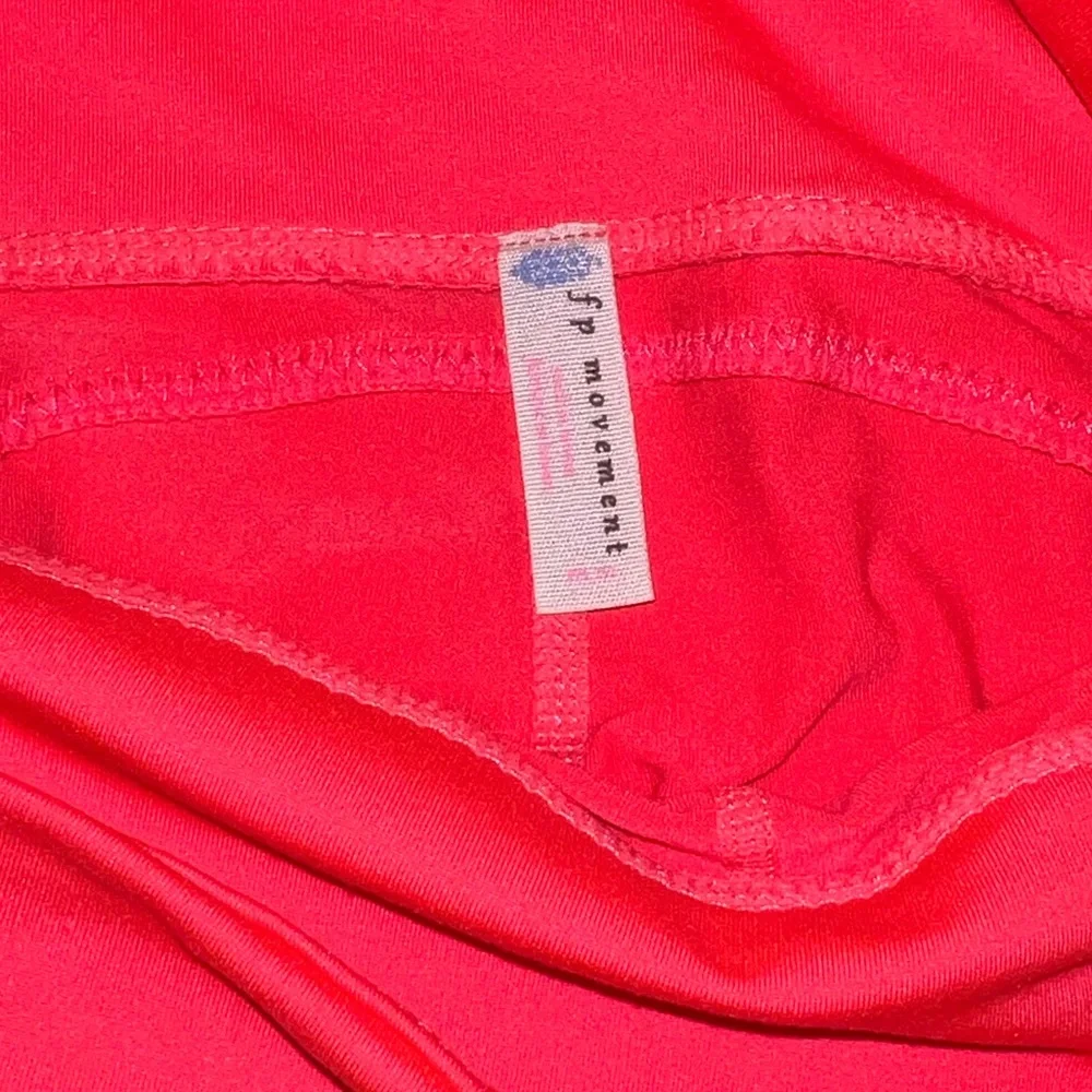 Free People Movement End Game Neon Coral Pink Orange Leggings Medium - Picture 7 of 7